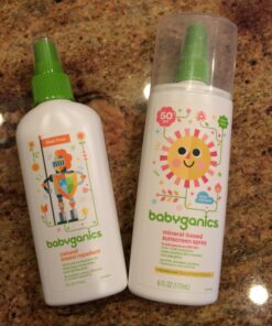 Babyganics 50 SPF Baby Sunscreen Spray and Bug Spray | Octinoxate & Oxybenzone Free | DEET Free, 6oz each, Combo 2 Pack Bug Repellent 6 Ounce (Pack of 2) 23 717ehIfSAdL