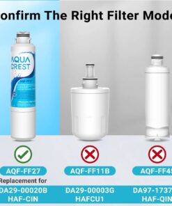 AQUA CREST DA29-00020B Replacement for Samsung HAF-CIN/EXP, DA29-00020B-1, RF28HMEDBSR, RF263BEAESR, RF4287HARS, HAF-CIN, DA97-08006A-1, RF28K9380SR, RF28HFEDTSR, Refrigerator Water Filter, 1 Filter 15 717g67jniGL