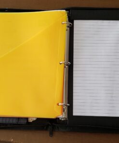 Case-it Executive Zippered Padfolio with Removable 3-Ring Binder and Letter Size Writing Pad, Black (PAD-40) Single PAD-40 52 717gH8P6cEL