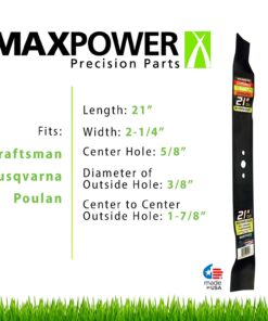 MaxPower 331737B Mulching Blade for 21 in. Cut Craftsman, Husqvarna, Poulan Mowers Replaces OEM #'s 165833, 175052, 406712, 532175064,black Air Filter Cartridge 13 717gZhVcsL