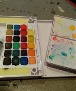 Sakura Koi Pocket Field Sketch Kit - Watercolor Sets for Painting On the Go - 24 Colors - 1 Water Brush - 1 Sponge - 1 Mixing Palette 1 Count (Pack of 24) 53 717glSMpjEL