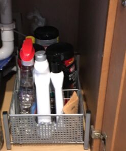 DecoBros Mesh Cabinet Basket Organizer with Split Card, Silver (Medium - 9.4 x 15.3 x 5) Medium - 9.4 x 15.3 x 5 45 717jRc9fGiL