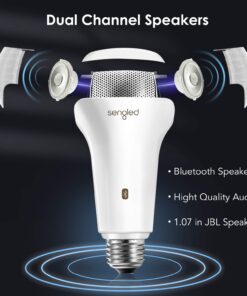 Sengled Solo JBL Speaker Light Bulb Dual Channel Dimmable LED Light App Controlled 45W Equivalent E26 Smart Timing Music Bulb, Compatible with Alexa via Bluetooth Connection Jbl & Soft White (2700k) 26 717jjuFCyaL