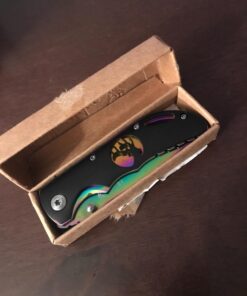 Wild Turkey Handmade Rainbow Frame with Black Overlay with Elk Cutout Knife Original version 41 717l5 8IDbL