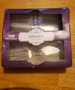 Crystalware Heavy Weight Plastic Knives 100/box, Clear 100 Pack 23 717mA9NvDrL