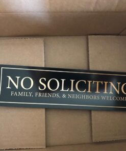 No Soliciting - Family, Friends, & Neighbors Welcome Door Magnet - The Perfect "No Soliciting" Sign for Metal Doors and Frames (2.5" x 9") 35 717mrlP2jJL