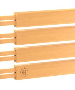 Large Kitchen Drawer Organizer - Expandable Bamboo Drawer Dividers (17.5" - 22") - Adjustable Separators for Kitchen, Clothes, Dresser, Bedroom, Bathroom, and Desk Drawers - 4 Pack (Natural) Natural 32 717ogtz2cNL