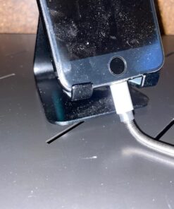 Amazon Basics Adjustable Aluminum Cell Phone Desk Stand for iPhone and Android, Black 45 717p 6wEqDL