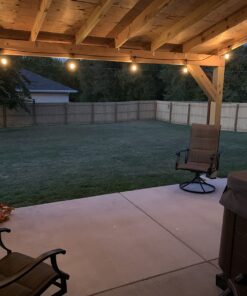 Lemontec Commercial Grade Outdoor String Lights with 15 Hanging Sockets - 48 Ft Black Weatherproof Cord Weatherproof Strand for Patio Garden Porch Backyard Party Deck Yard – S14 Black 36 717pB8bjfOL