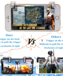 Mobile Game Controller,(Back Trigger) URUTOREO Sensitive Shoot and Aim Buttons L1R1 for PUBG/Knives Out/Rules of Survival Cell Phone Game Controller for Android iOS (Transparent) (1 Pair) 8 717pD9MehmL