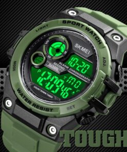 FANMIS Mens Military Multifunction Digital LED Watch Electronic Waterproof Alarm Quartz Sports Watch Green 22 717pccJd uL