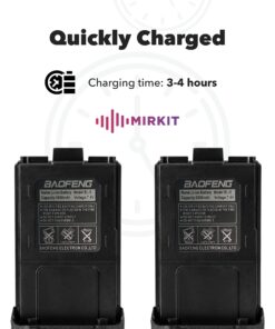 MIRKIT 2pc BAOFENG BL-5 3800mAh Extended Batteries Compatible with UV-5R BF-8HP UV-5RX3 RD-5R UV-5RTP UV-5R+, UV-5X3, Extended Rechargeable Battery Radio USA 2X 17 717pffvd9L