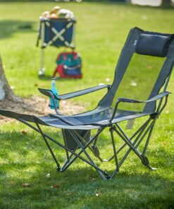 OUTDOOR LIVING SUNTIME Camping Folding Portable Mesh Chair with Removabel Footrest Army Green 27 717qBgSDfNL