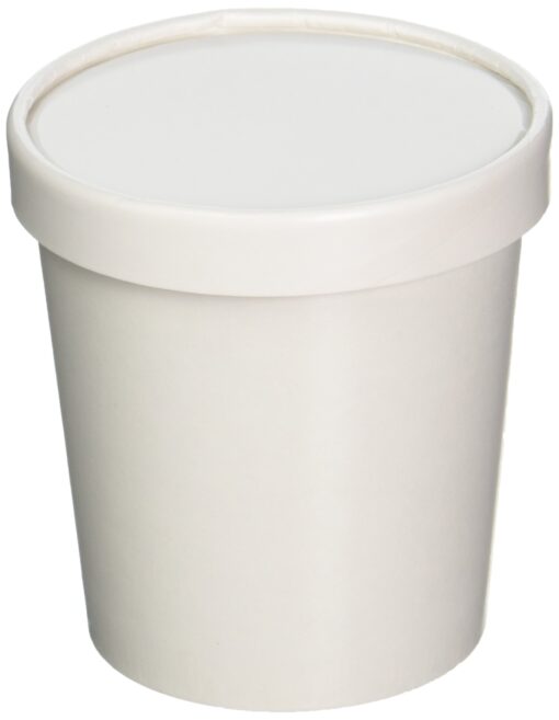 25ct White Pint Frozen Dessert Containers 16 oz