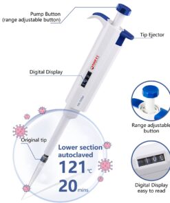FOUR E'S SCIENTIFIC 100uL-1000uL High-Accurate Single-Channel Manual Adjustable Variable Volume Pipettes 07 (100-1000ul) 7 717tuhiAajS