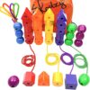 Skoolzy Primary Lacing Beads with String & Pipe Cleaners 46 pc Lacing Beads (41 pc) 54 717veIgtieL