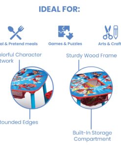 Delta Children Kids Table and Chair Set With Storage (2 Chairs Included) - Ideal for Arts & Crafts, Snack Time, Homeschooling, Homework & More, Nick Jr. PAW Patrol 22 717vrl7i96L 1