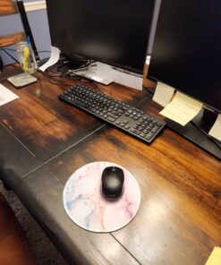 ITNRSIIET Marble Round Mouse Pad, Pink Marble Customized Premium-Textured Mouse Mat,Washable Mousepads with Lycra Cloth, Non-Slip Rubber Base Small Mousepad, 7.87×7.87×0.12 inches (Pink Marble) 30 717w 7iu9iL