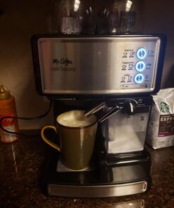 Mr. Coffee Espresso and Cappuccino Machine, Programmable Coffee Maker with Automatic Milk Frother and 15-Bar Pump, Stainless Steel,Silver 38 717wwpDTM7L