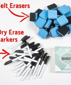 Dry Erase Lapboards Student Pack of 30 | 9 x 12 inch Double Sided White Boards (plus Accessories) | Small Mini White Dry Erase Boards for Students Whiteboards , Teacher Supplies, Classroom Plain 25 717xSreqPhL