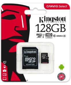 Kingston Canvas Select 128GB microSDHC Class 10 microSD Memory Card UHS-I 80MB/s R Flash Memory Card with Adapter (SDCS/128GB) microSD Card 0 Count (Pack of 1) 10 717yBfGnwOL