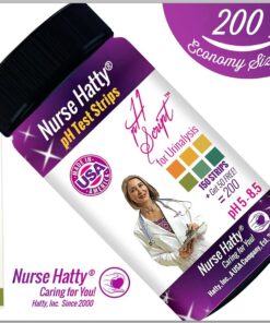 Nurse Hatty® - 200ct. pH Strips w Free App - Made-in-The-USA (Economy Size - Single PAD) - pH Test Strips for Alkaline & Acid Levels for Home & Lab Use + 300+ Pages of Edu Pack - pH Scale of Urine 200 Count (Pack of 1) 18 717yY3CIO L
