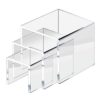 Adorox 1 Set of 3pcs (3", 4", 5") Clear Acrylic Display Riser Jewelry Showcase Amiibo Funko POP Figures Store Fixture Table Decorations 3mm Clear(3,4,5)" x 1Set 54 717ybvaUEL