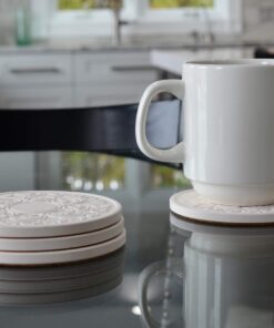 Alternative view of CoasterStone Absorbent Stone Coasters, “Victorian Lace Set of 4