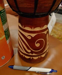 Deco 79 Wood Djembe Sculpture, 7" x 7" x 12", Brown 7" x 7" x 12" 31 718 OBCgLXL