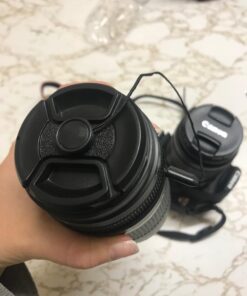 58mm Lens Cap Bundle - 4 Snap-on Lens Caps for DSLR Cameras - 4 Lens Cap Keepers - Microfiber Cleaning Cloth Included - Compatible Nikon, Canon, Sony Cameras (58mm) 58mm 51 718 S3oPfAL