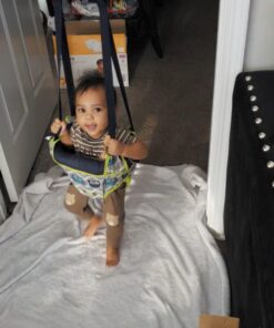 Evenflo Exersaucer Johnny Jumper Featuring Easy-to-Use Clamp Attachment for Quick and Tool-Free Set Up and Adjustable Straps to Customize the Height for Your Child, Owl 38 7180rhUPMNL