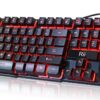 Rii RK100 3 Colors LED Backlit Mechanical Feeling USB Wired Multimedia Gaming Keyboard, Office Keyboard for Working or Primer Gaming,Office Device 58 7181At5d0BL