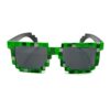 grinderPUNCH® 8-Bit Pixel Retro Novelty Gamer Geek Sunglasses Adult Size Green 50 Millimeters