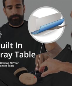 Beard King Beard Bib Apron - Christmas Gifts & Stocking Stuffers for Dad - As Seen on Shark Tank - Men's Hair Catcher for Shaving - Grooming Accessories - Packing Pouch, Black 34 7182UtV4H5L