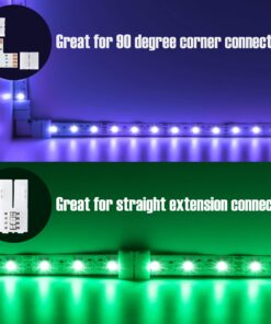 JACKYLED L Shape 4-Pin LED Connectors 10-Pack with 22Pcs Clips 10mm for Strip Lights 27 7182XODm5KL