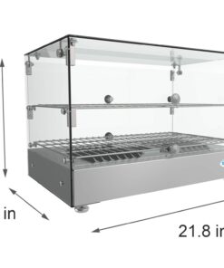 KoolMore - HDC-1.7C 22" Self Service 2 Shelf Commercial Countertop Food Warmer Display Case - 1.7. cu ft, Silver 1.7 cu. ft. 11 7183XH1IxcL