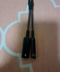 ZOOAUX USB C to 3.5mm Headphone and Charger Adapter,2 in 1 USB C to Aux Audio Jack with PD 60W Fast Charging Dongle Cable Cord for iPhone 15/15 Pro Max,Galaxy S23/S22/S21 Ultra, iPad Pro,Pixel(Black) Black 24 7183fIpBIL