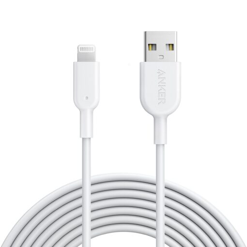 Anker iPhone Charger Cable, Powerline II Lightning Cable (10ft), Durable Cable, MFi Certified for iPhone X / 8/8 Plus /7/7 Plus / 6/6 Plus / 5s (White), iPad 8, and More 10ft White