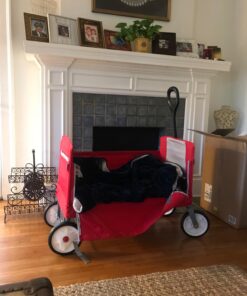 Radio Flyer 3-in-1 EZ Folding Wagon Ride On For Kids, Garden, & Cargo, Red Collapsible Wagon Base 69 7183s9uBfKL