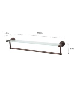 Organize It All Oil Rubbed Glass Shelf with Towel Bar, Bronze 18 7186VgM1ysL