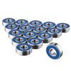 TRIXES 16 x 608 RS Skateboard Bearings - Frictionless ABEC 9 Roller Bearings for Skate Boards Scooters Longboards - High Precision Replacements - Sealed - Durable 18 7186atdPqL