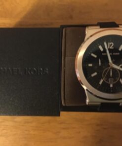 Michael Kors Dylan Men's Watch, Stainless Steel Chronograph Watch for Men with Steel or Silicone Band Black/Rose gold 46 7187h4Q3gTL