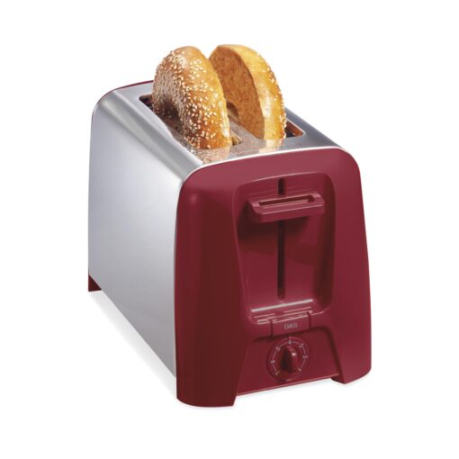 Hamilton Beach 2 Slice Toaster with Extra Wide Slots, Shade Selector, Auto-Shutoff, Cancel Button and Toast Boost, Red