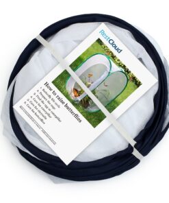 RESTCLOUD Insect and Butterfly Habitat Cage Terrarium Pop-up 23.6 Inches Tall White With Black 15.7 x 15.7 x 23.6 inches 22 718957w67mL