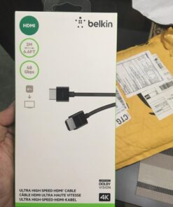 Belkin Ultra HD HDMI 2.1 Cable 6.6FT/2M, 4K High Speed , 48Gbps HDMI 2.1 Cord - Dolby Vision HDR & 8K@60Hz Capable, Compatible w/ Playstation, PS4, PS5, Xbox Series X, RokuTV & More 35 718AvXRrvyL 1