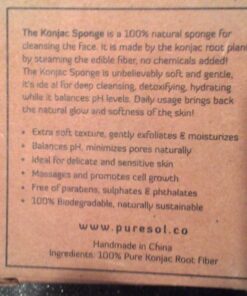 pureSOL Konjac Sponge - Original - Facial Sponge, Sponge, Eco-Friendly - Gentle Exfoliating Sponge, Deep Cleansing, Improved Skin Texture - Konjac Facial Cleansing Sponge The Original 19 718Bf4HjrL