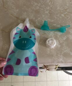 ChooMee Reusable Baby Food Storage Pouches, 5 oz + SoftSip Pouch Tops | Ideal for Baby Food, Smoothies and Purees | Secure Double Lock Zipper, Wide Bottom, BPA Free | SnakPack FreshSquad, 10 CT 8 Pouch + SoftSip OA 19 718BvZEbTL