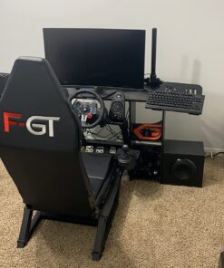 Next Level Racing F-GT Racing Simulator Cockpit. Formula and GT racing simulator cockpit compatible with Thrustmaster, Fanatec, Moza Racing on PC, Xbox and PS 52 718C6v5ZLiL