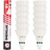 Philonext Goose Feather Badminton Shuttlecocks Birdies, 12 Pack Hight Speed Training Badminton Balls with Great Stability for Indoor Outdoor White