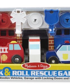 Melissa & Doug Lock and Roll Rescue Garage - 3 Wooden Vehicles, Garage With Locking Door and Keys 5 718CR9OvB7L